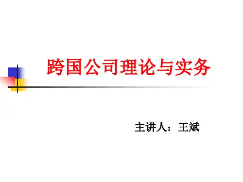 第一章跨国公司概述1