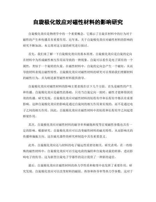自旋极化效应对磁性材料的影响研究