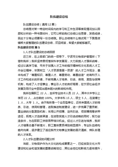 队伍建设总结