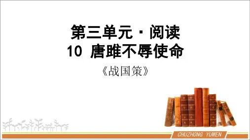 九年级语文部编版下册10《唐雎不辱使命》课件