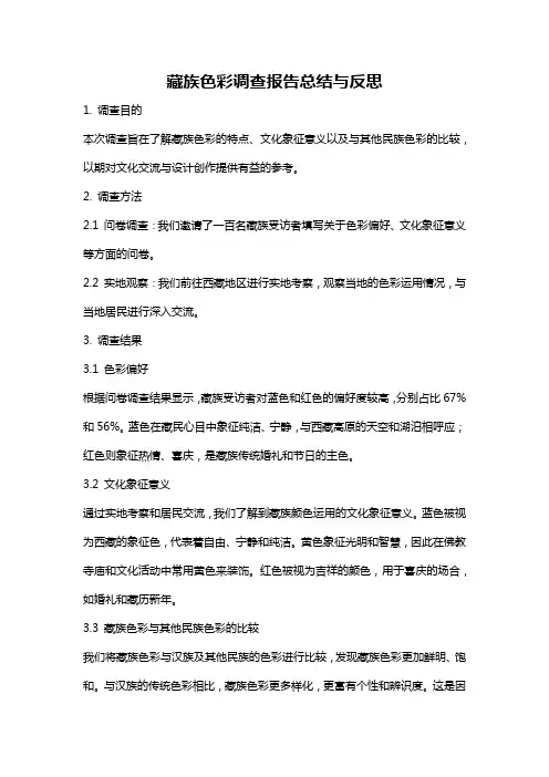 藏族色彩调查报告总结与反思