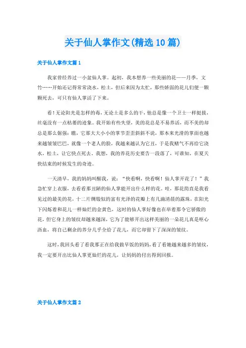 关于仙人掌作文(精选10篇)