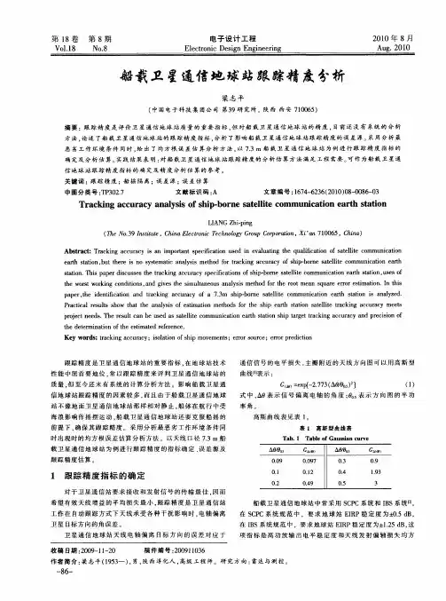 船载卫星通信地球站跟踪精度分析
