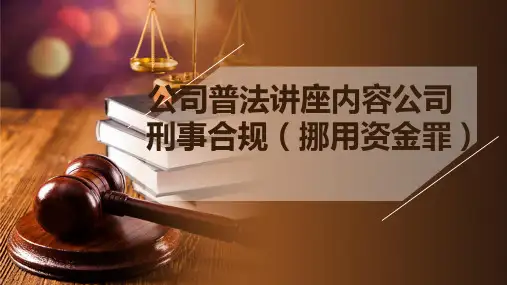 公司普法讲座内容公司刑事合规挪用资金罪