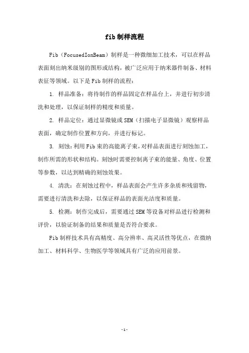 fib制样流程