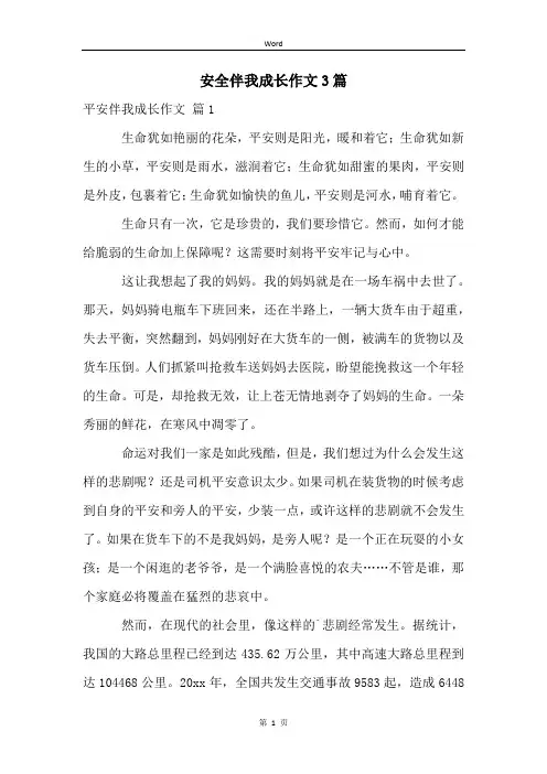 安全伴我成长作文3篇