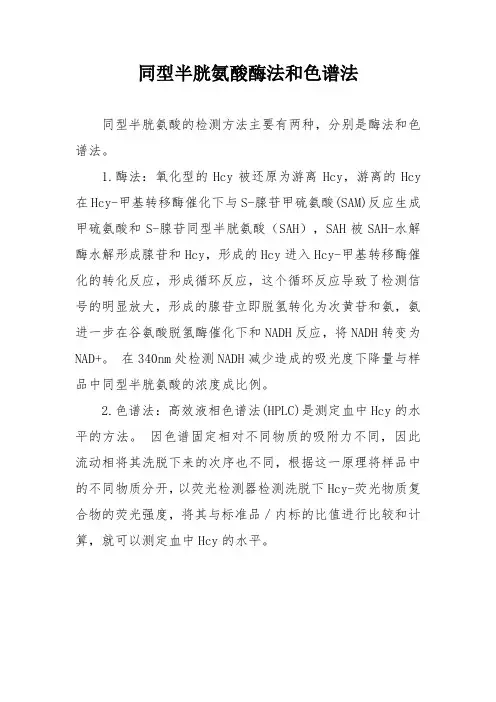 同型半胱氨酸酶法和色谱法