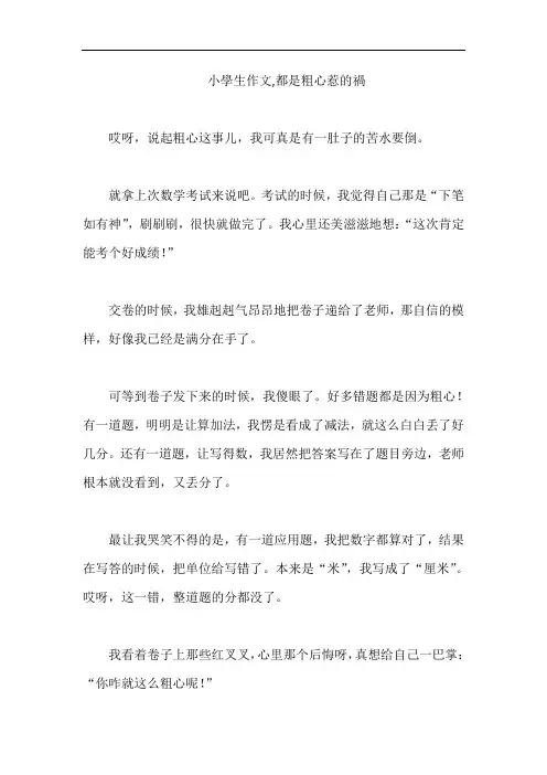 小学生作文,都是粗心惹的祸