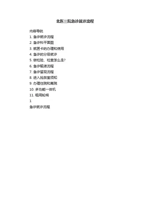 北医三院急诊就诊流程