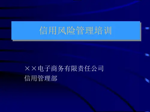 信用风险管理培训课件