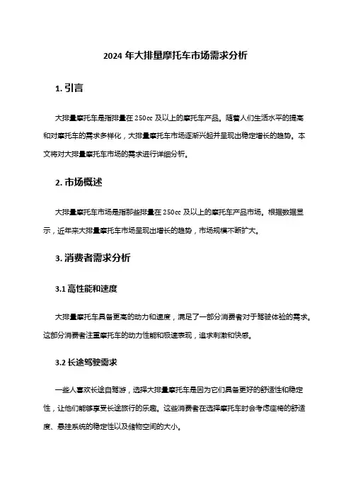 2024年大排量摩托车市场需求分析