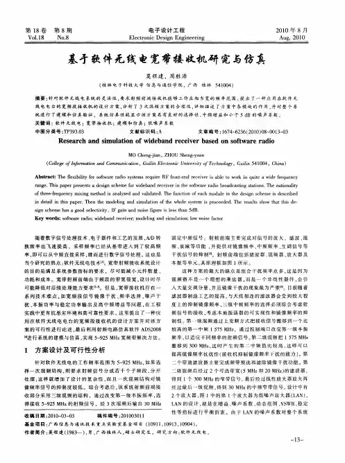 基于软件无线电宽带接收机研究与仿真