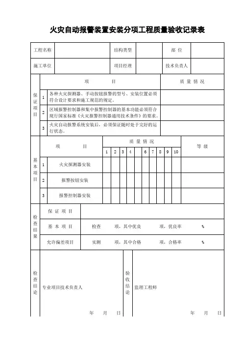 消防工程竣工资料