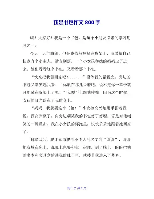 我是书包作文800字_3