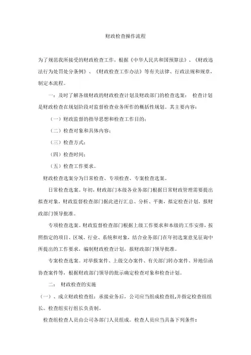 财政检查流程