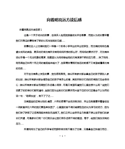 向着明亮远方读后感