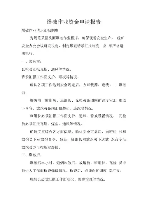 爆破作业资金申请报告.doc