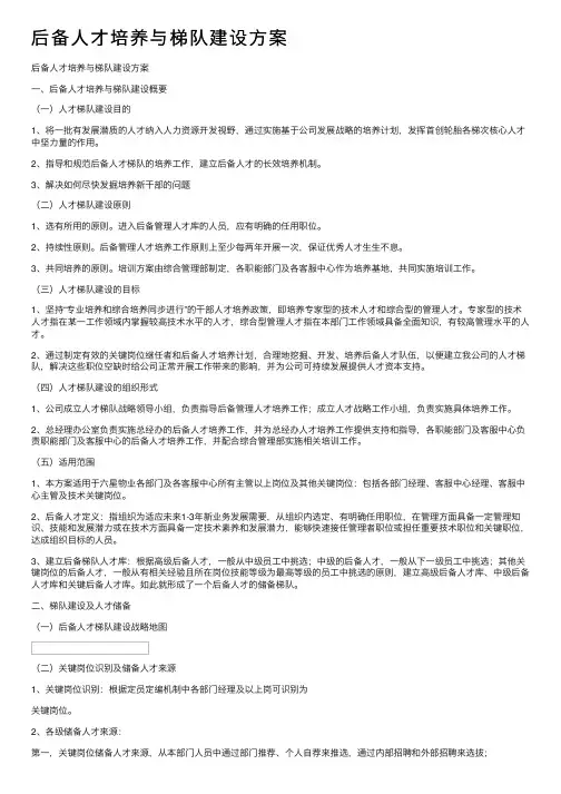 后备人才培养与梯队建设方案