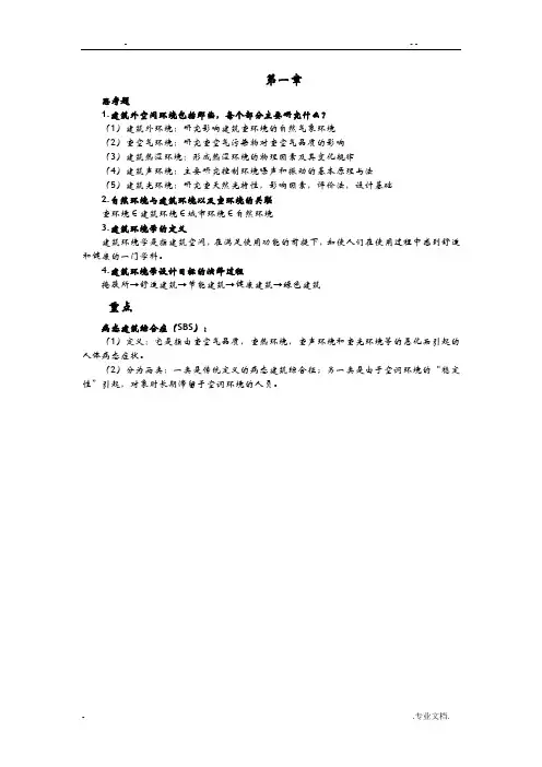 建筑环境学-考点总结