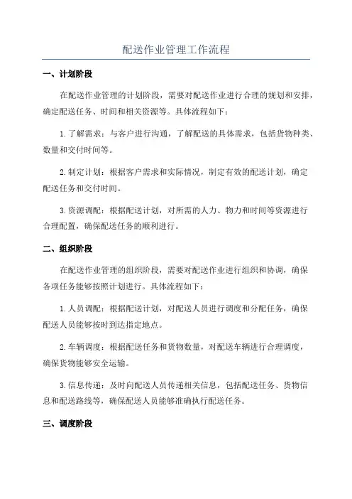 配送作业管理工作流程