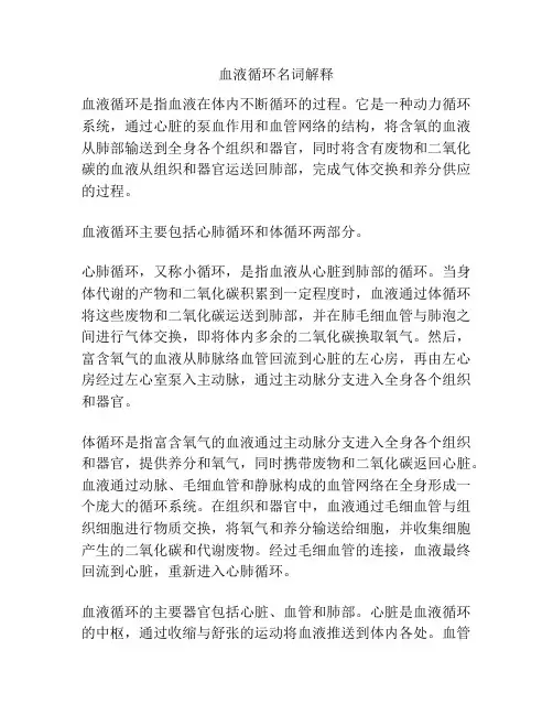 血液循环名词解释