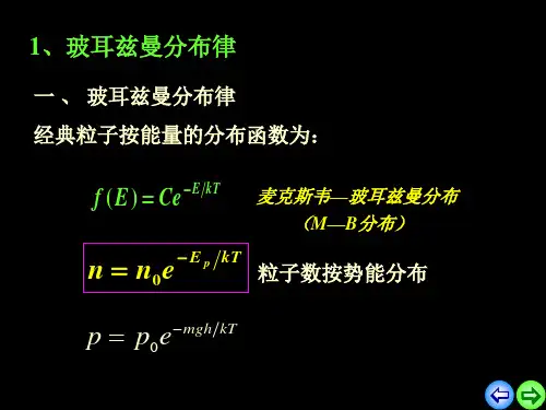 2020-2021学年高二物理竞赛玻耳兹曼分布律课件