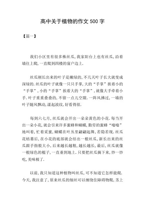 高中关于植物的作文500字