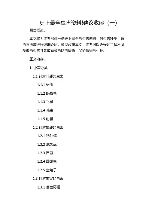 史上最全虫害资料!建议收藏(一)