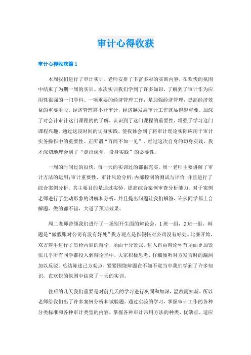 审计心得收获