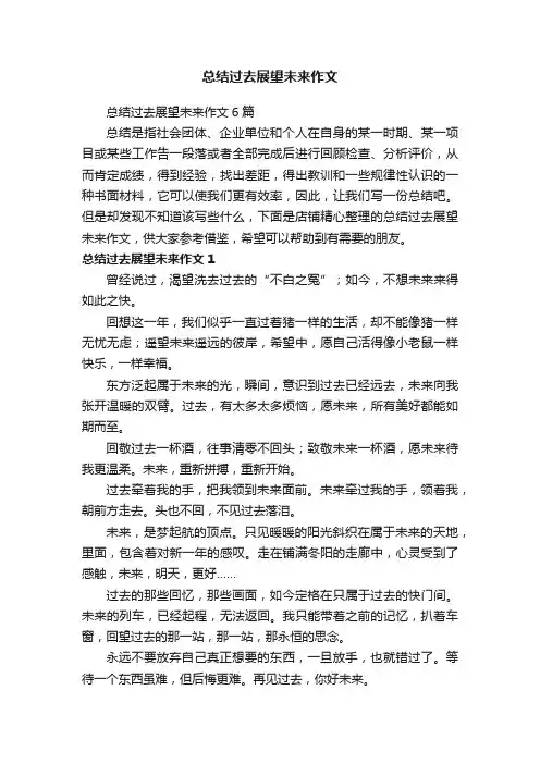 总结过去展望未来作文