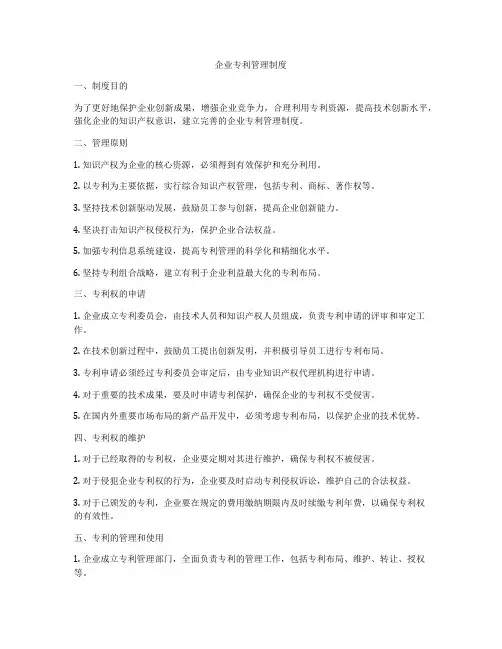 企业专利管理制度