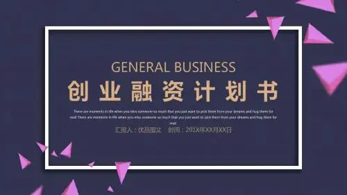 唯美时尚创业融资计划书PPT模板