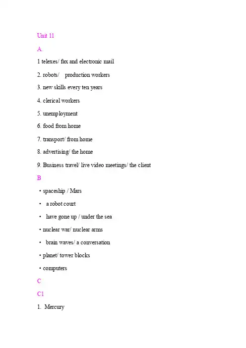 stepbystep3000第一册unit11答案