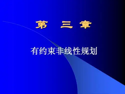 运筹学与最优化方法第3章