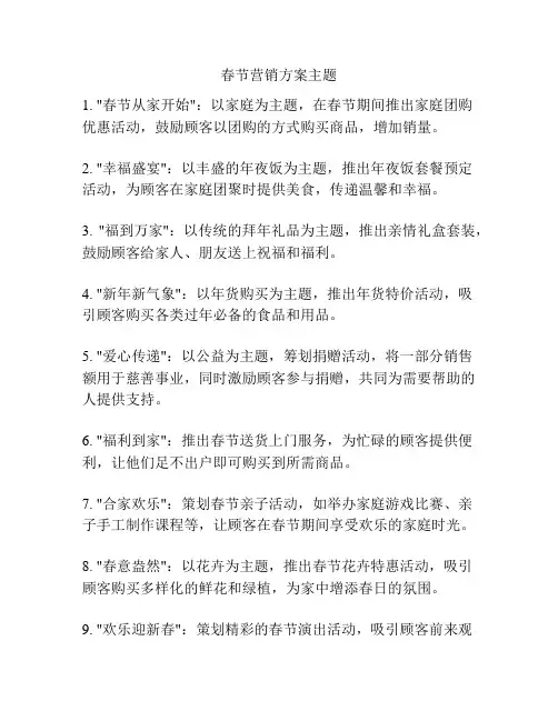 春节营销方案主题
