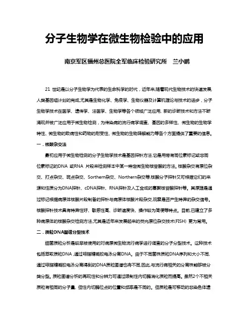 分子生物学在微生物检验中的应用(精)