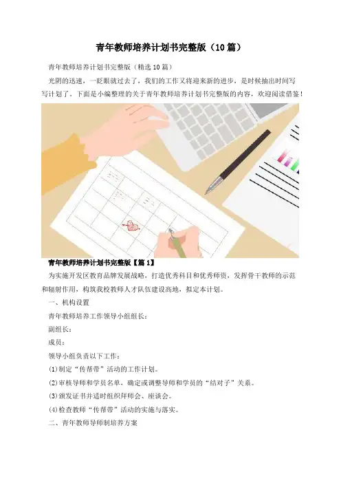 青年教师培养计划书完整版(10篇)