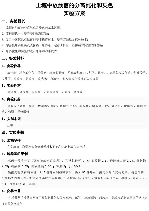 土壤中放线菌的分离