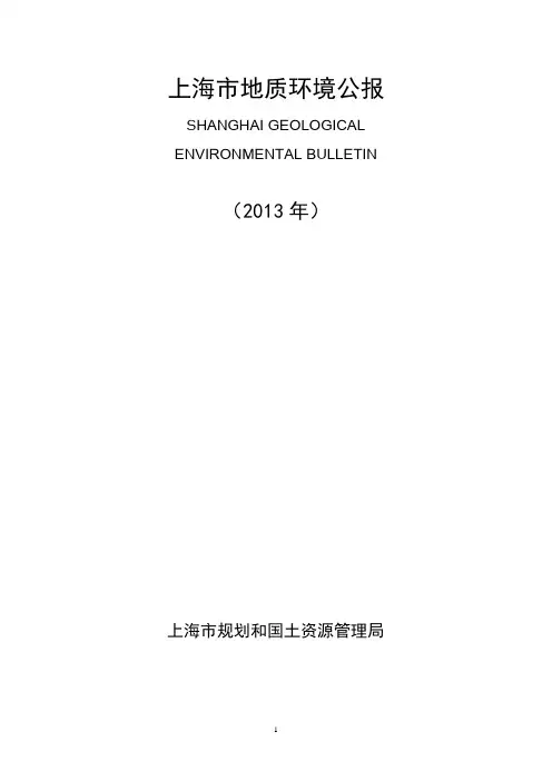 上海市地质环境公报