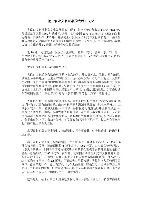 掀开农业文明时期的大汶口文化