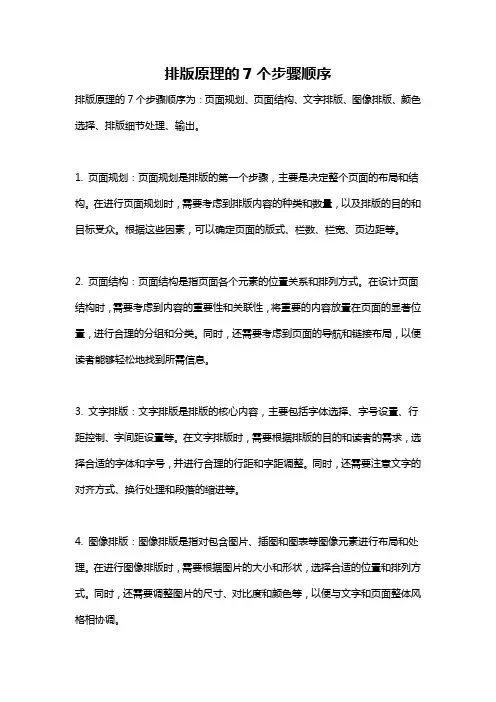 排版原理的7个步骤顺序