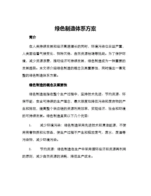 绿色制造体系方案