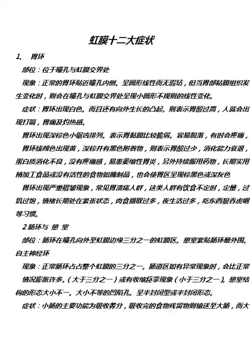 虹膜十二大症状
