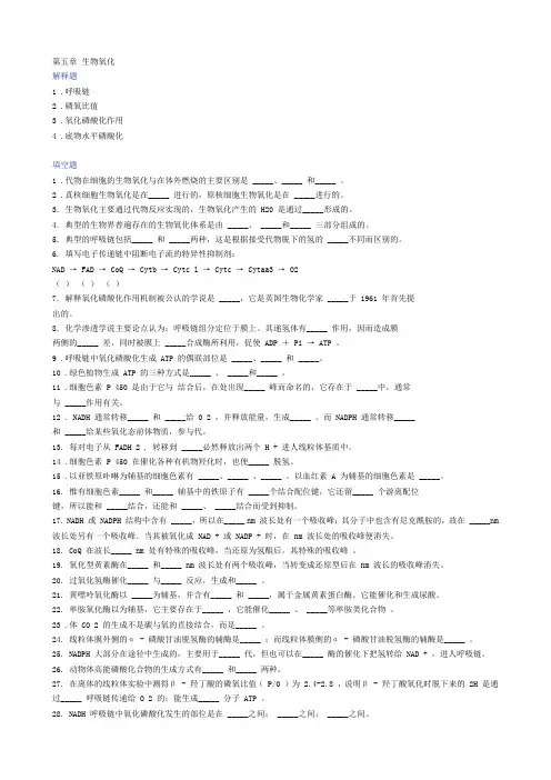 第五章 生物氧化(含答案)