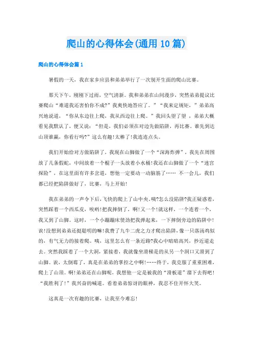 爬山的心得体会(通用10篇)