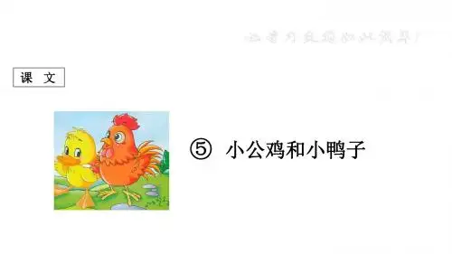 新课标人教版小学一年级语文下册：课文 第5课 《小公鸡和小鸭子》PPT、优质教学课件