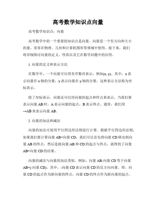 高考数学知识点向量