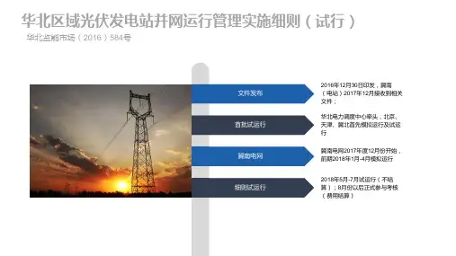 华北区域光伏发电站并网运行管理实施细则(试行)