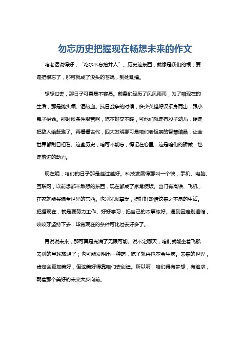 勿忘历史把握现在畅想未来的作文