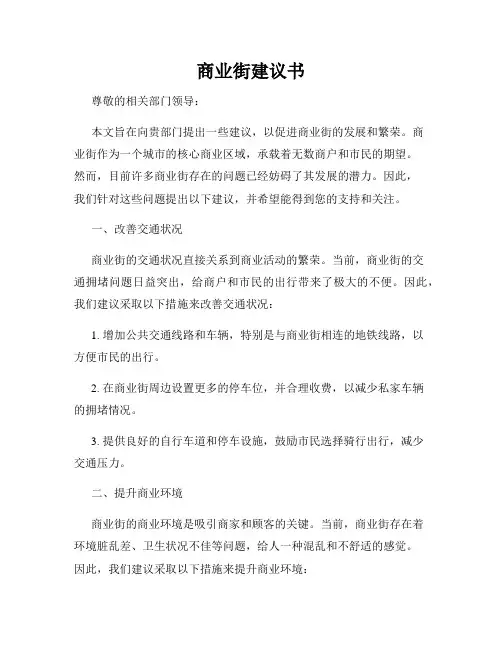 商业街建议书